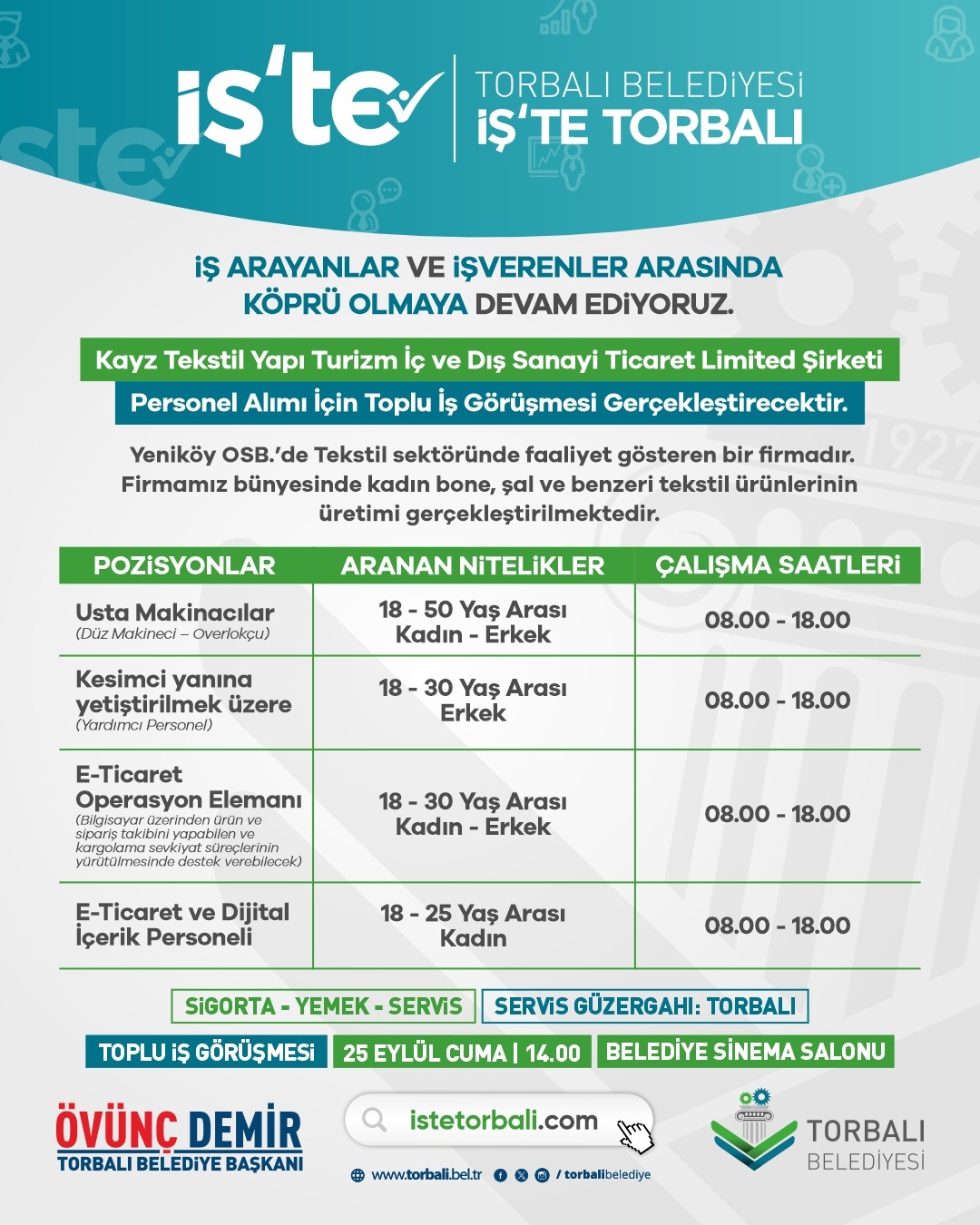 Toplu iş görüşmesi ilanı